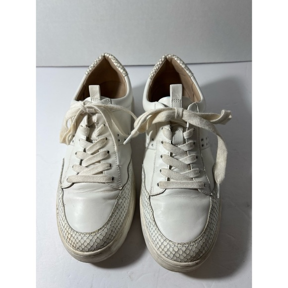 Vionic White Sneakers with Snake Print Accent - Picture 1 of 8